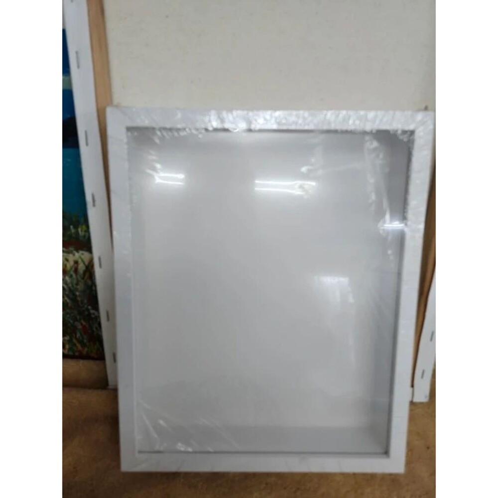 wooden shadow box with plexiglass front for crafts